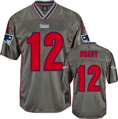 Men's Elite Tom Brady Nike Jersey Grey - #12 Vapor NFL New England Patriots